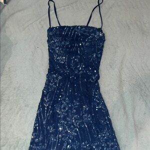 Windsor Blue Sequin hoco dress